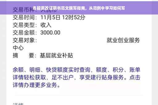 名称更改证明书范文撰写指南，从范例中学习如何写