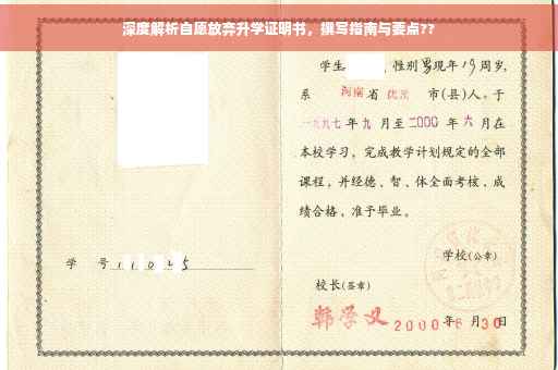 深度解析自愿放弃升学证明书，撰写指南与要点??