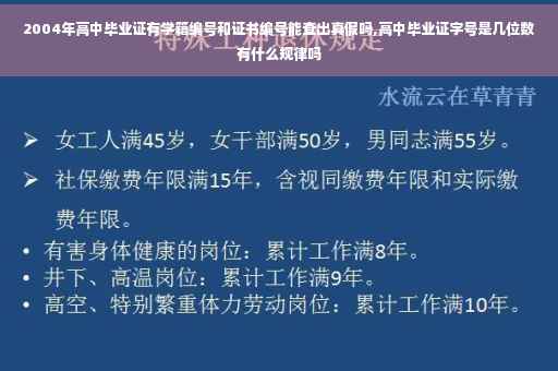 2004年高中毕业证有学籍编号和证书编号能查出真假吗,高中毕业证字号是几位数有什么规律吗