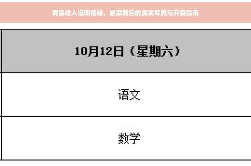 青岛收入证明揭秘，繁荣背后的真实写照与开具指南