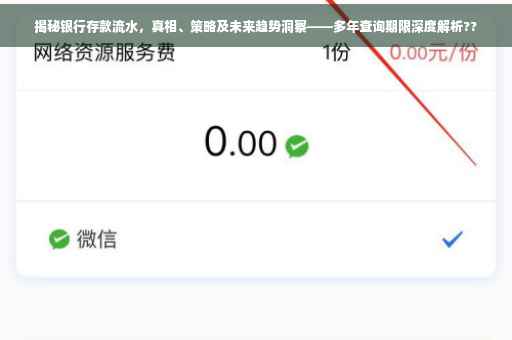 揭秘银行存款流水，真相、策略及未来趋势洞察——多年查询期限深度解析??