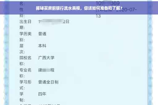 揭秘买房前银行流水真相，你该如何准备和了解？