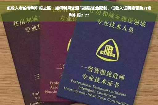 低收入者的专利申报之路，如何利用资源与突破资金限制，低收入证明能否助力专利申报？??