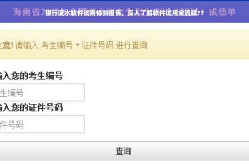 银行流水软件试用体验报告，深入了解软件试用全流程??