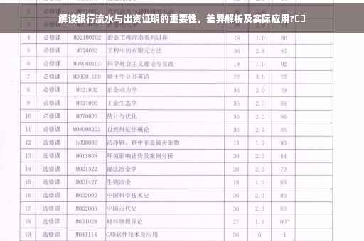 解读银行流水与出资证明的重要性，差异解析及实际应用?⚡️