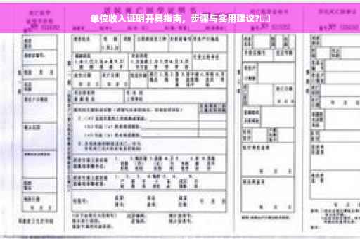 单位收入证明开具指南，步骤与实用建议?⚡️