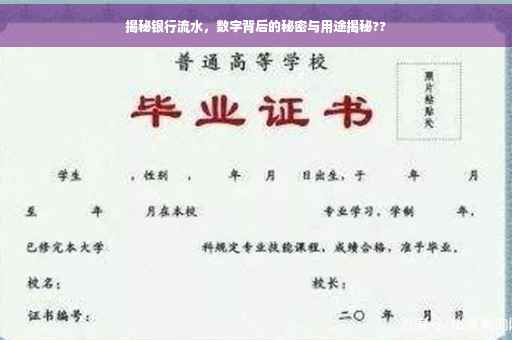揭秘银行流水，数字背后的秘密与用途揭秘??