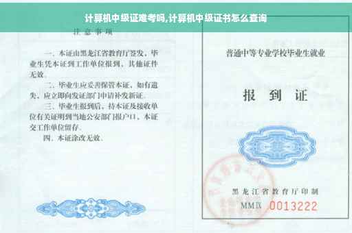 计算机中级证难考吗,计算机中级证书怎么查询