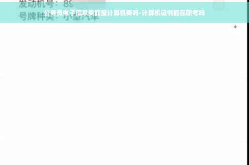 公务员电子信息类能报计算机类吗-计算机证书能在职考吗