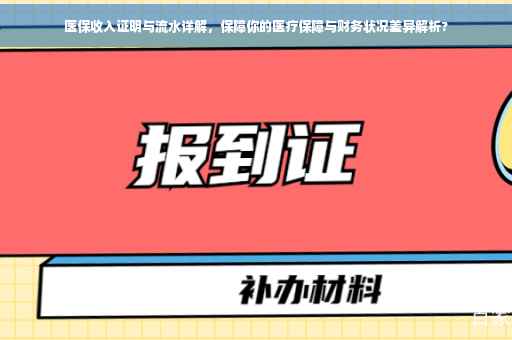 医保收入证明与流水详解，保障你的医疗保障与财务状况差异解析?