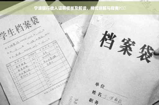 宁波银行收入证明模板及解读，格式详解与指南?⚡️