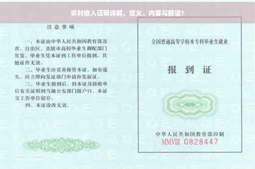 农村收入证明详解，定义、内容与解读?