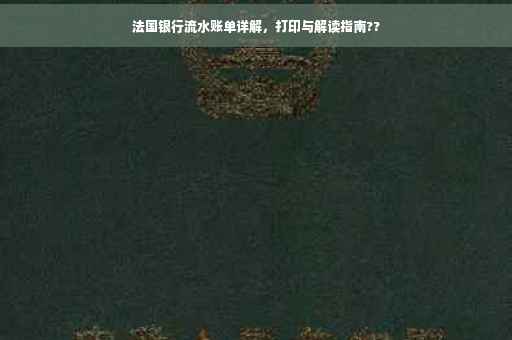 法国银行流水账单详解，打印与解读指南??