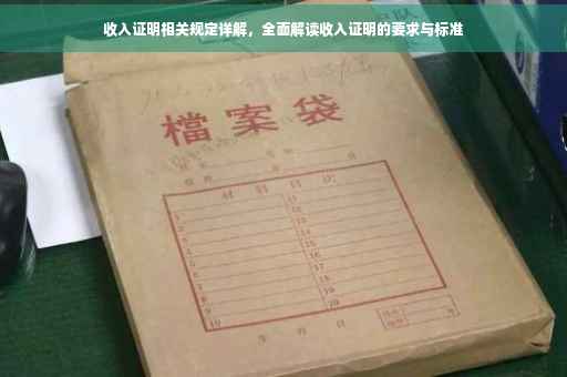 收入证明相关规定详解，全面解读收入证明的要求与标准