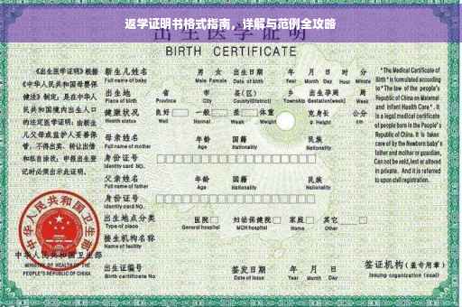 返学证明书格式指南，详解与范例全攻略