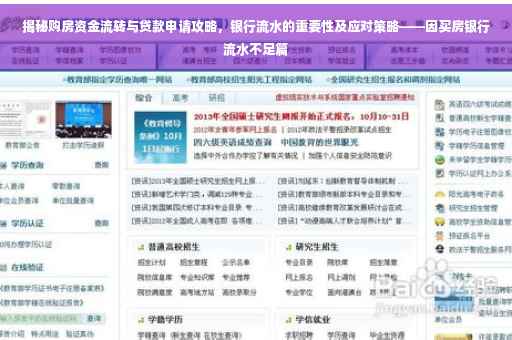 揭秘购房资金流转与贷款申请攻略，银行流水的重要性及应对策略——因买房银行流水不足篇