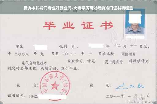 民办本科冷门专业好就业吗-大专学历可以考的冷门证书有哪些