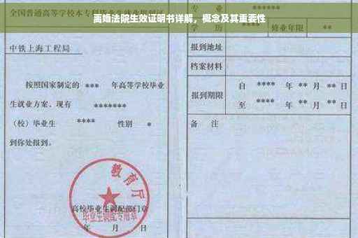 离婚法院生效证明书详解，概念及其重要性