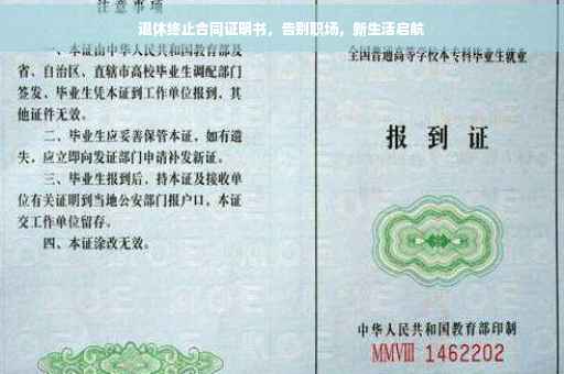 退休终止合同证明书，告别职场，新生活启航