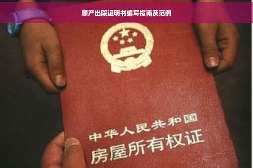 顺产出院证明书编写指南及范例