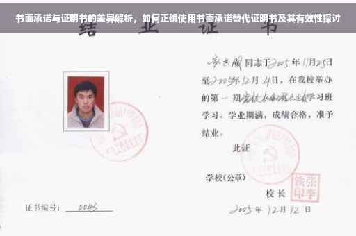 书面承诺与证明书的差异解析，如何正确使用书面承诺替代证明书及其有效性探讨