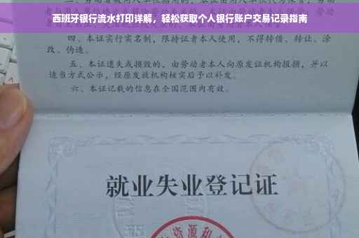 西班牙银行流水打印详解，轻松获取个人银行账户交易记录指南