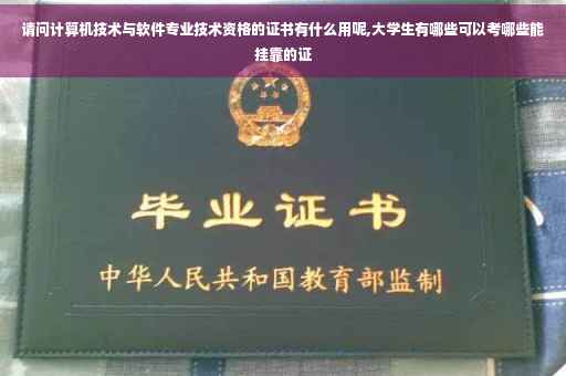请问计算机技术与软件专业技术资格的证书有什么用呢,大学生有哪些可以考哪些能挂靠的证