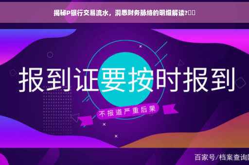 揭秘P银行交易流水，洞悉财务脉络的明细解读?⚡️