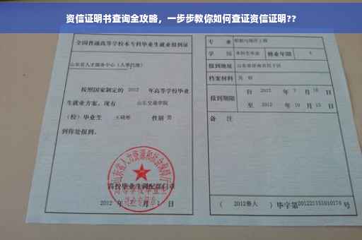 资信证明书查询全攻略，一步步教你如何查证资信证明??