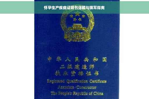 怀孕生产疾病证明书详解与撰写指南