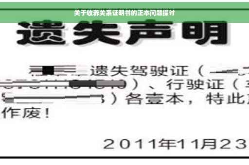 关于收养关系证明书的正本问题探讨