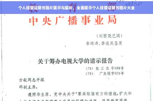 个人经营证明书图片展示与解析，全面展示个人经营证明书图片大全