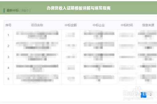 办房贷收入证明模板详解与填写指南