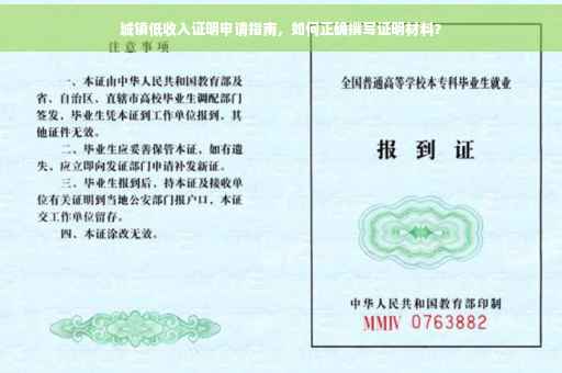 城镇低收入证明申请指南，如何正确撰写证明材料？