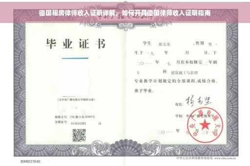 德国租房律师收入证明详解，如何开具德国律师收入证明指南