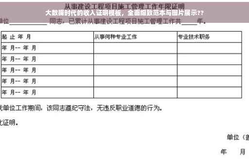 大数据时代的收入证明模板，全面细致范本与图片展示??