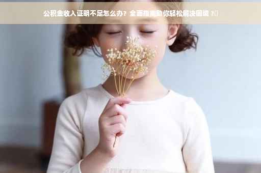 公积金收入证明不足怎么办？全面指南助你轻松解决困境 ?✨