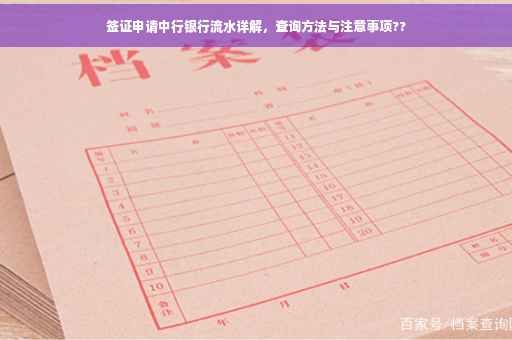 签证申请中行银行流水详解，查询方法与注意事项??