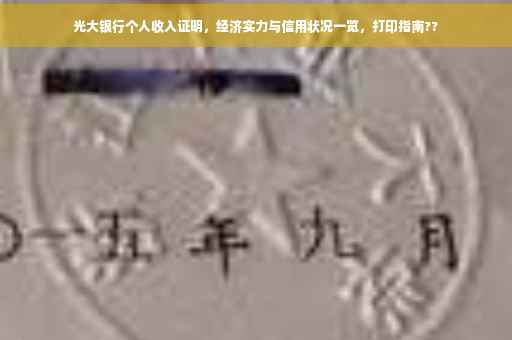 光大银行个人收入证明，经济实力与信用状况一览，打印指南??