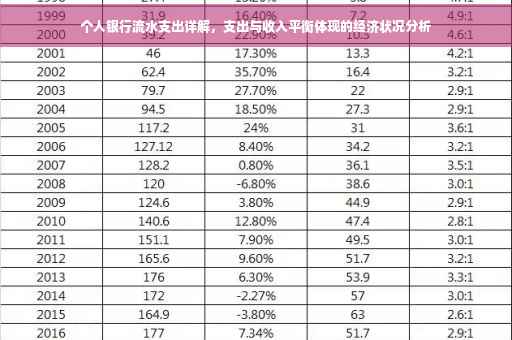 个人银行流水支出详解，支出与收入平衡体现的经济状况分析