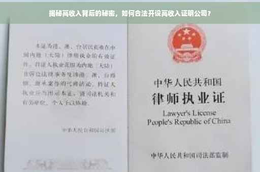 揭秘高收入背后的秘密，如何合法开设高收入证明公司？
