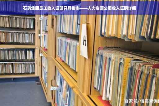 石药集团员工收入证明开具指南——人力资源公司收入证明详解