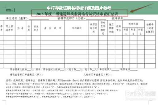 中行存款证明书模板详解及图片参考