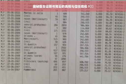 揭秘医生证明书背后的真相与信任危机 ?⚡️