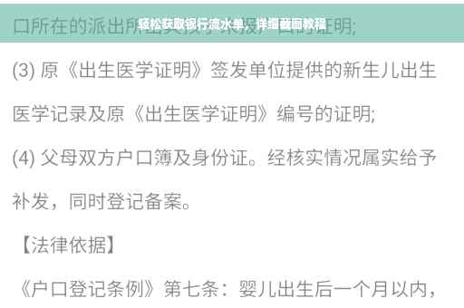 轻松获取银行流水单，详细截图教程