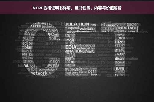 NCRE合格证明书详解，证书性质、内容与价值解析