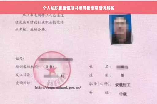 个人述职报告证明书撰写指南及范例解析