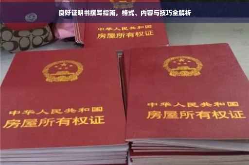 良好证明书撰写指南，格式、内容与技巧全解析