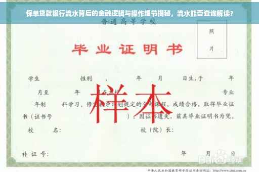 保单贷款银行流水背后的金融逻辑与操作细节揭秘，流水能否查询解读？