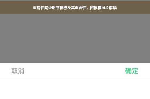 重病住院证明书模板及其重要性，附模板图片解读